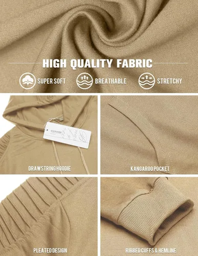 Vista 4 de COOFANDY Sudadera con capucha de entrenamiento para hombre, ligera, atlética, moderna, con bolsillo