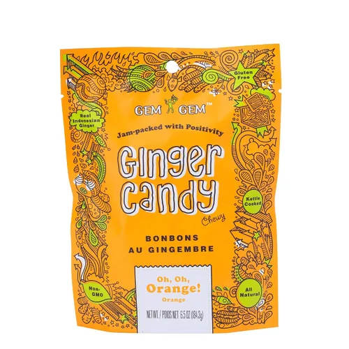 Vista 8 de Gem Gem Caramelos de jengibre masticables de sabor a limón, muestras de degustación de 1.25 oz