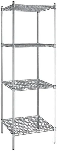 Vista 383 de Kit de 4 estantes de epoxi verde NSF de 21 x 72 pulgadas con postes de 86 pulgadas, estantería de almacenamiento resistente, kit de estantería