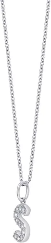 Vista 3 de Tienda Collection Platinum Plated Sterling Silver Infinite Elements Cubic Zirconia Initial Pendant Necklace, 18