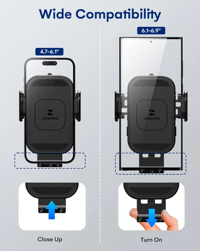 Vista 10 de ZeeHoo Cargador inalámbrico para automóvil, carga rápida de 15 W, soporte de teléfono de auto con sujeción automática, cargador de teléfono celular
