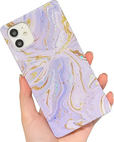 Vista 52 de Elegante Funda con Concha de Madre Perla para Niña Compatible con iPhone 14 de 6.1 Pulgadas, Funda Rectángulo con Borde, Elegante y delgada