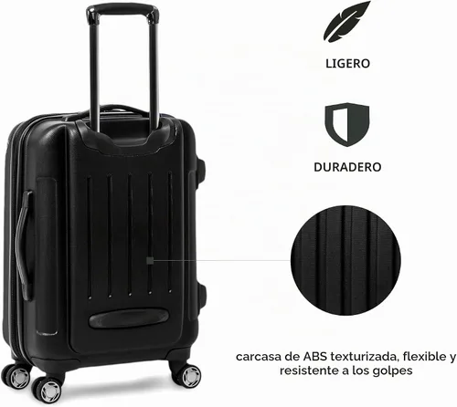 Vista 2 de Kenneth Cole REACTION - Maleta Renegade, ligera, rígida, expandible, de 8 ruedas giratorias, equipaje de viaje, Negro, Juego de 3 piezas