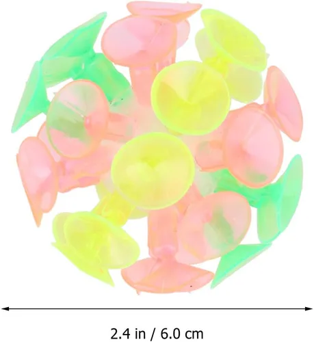 Vista 5 de STOBOK Divertida bola de ventosa: 4 bolas adhesivas de ventosa, juguetes coloridos juguetes novedosos para niños y niñas, recuerdos de fiesta