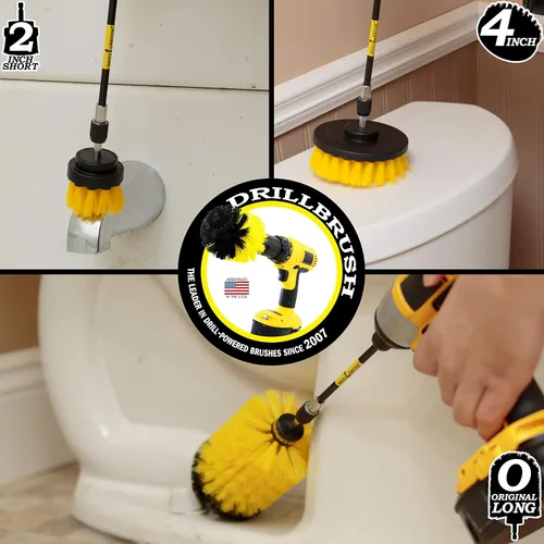 Vista 2 de Useful Products - Juego de cepillos de limpieza de baño - Cepillo para taladro - Herramientas de limpieza para taladro - Depurador de ducha