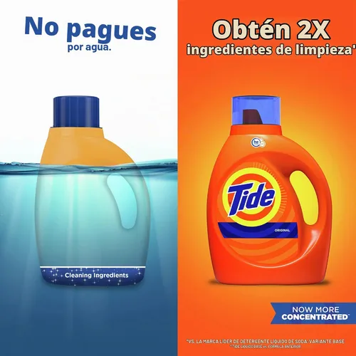 Vista 2 de Tide Original Scent, detergente líquido para ropa sucia, 32 cargas, 50 onzas líquidas (el embalaje puede variar)