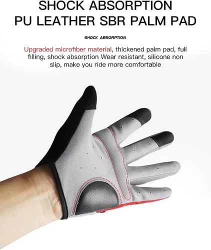 Vista 3 de Fullfinger - Guantes de ciclismo para hombres y mujeres, guantes de ciclismo para pantalla táctil, guantes de ciclismo para hombres, accesorios