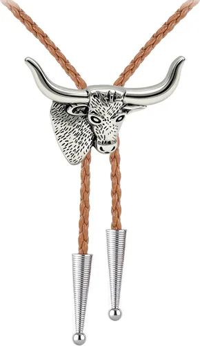 Vista 92 de Jeilwiy Corbata de bolo para hombre, corbatas vaqueras, collar de corbata #44 Elemento de sombrero de vaquero