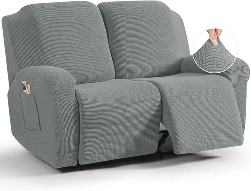 Vista 52 de TAOCOCO Funda reclinable de 4 piezas, funda elástica para sofá reclinable de 4 piezas, funda reclinable con 1 asiento, protector de sofá suave