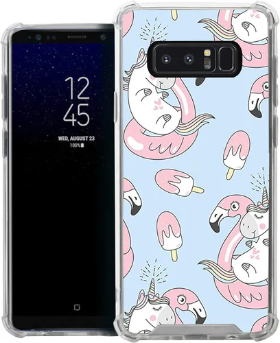 Vista 32 de CasesOnDeck Funda compatible con [Samsung Galaxy Note 8] Note 8, funda delgada y transparente de poliuretano termoplástico flexible con protección