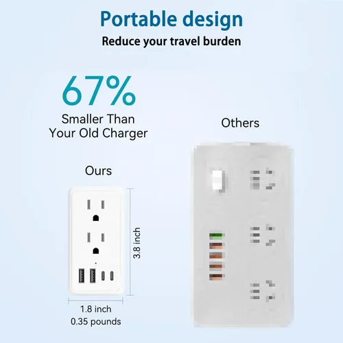 Vista 6 de Convertidor de voltaje de 2000W 220V a 110V EE. UU. a Europa para secadores Blanco