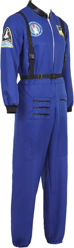 Vista 2 de Zhitunemi Disfraz de astronauta para hombre, ropa de vestir para adultos, overol de fantasía espacial para cosplay