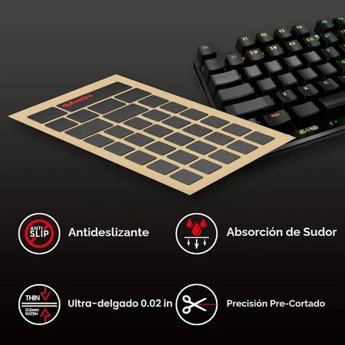 Vista 2 de Pulsar Gaming Gears SUPERGRIP - Cinta de agarre precortada para teclado prelaminada, absorbe el sudor, de alto rendimiento, universal