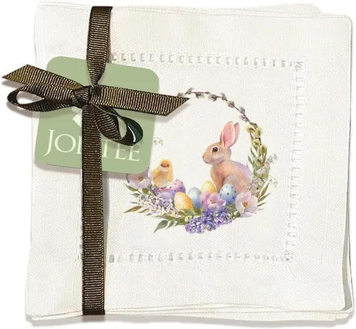 Vista 23 de Jolitee Servilletas decorativas de cóctel con punto vainica, 6 x 6 pulgadas, lavables, similares al lino, hechas a mano para el entretenimiento