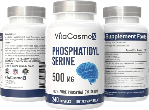 Vista 4 de Fosfatidilserina, 500 mg, 240 cápsulas vegetarianas 100% vegetarianas, sin OMG y sin gluten