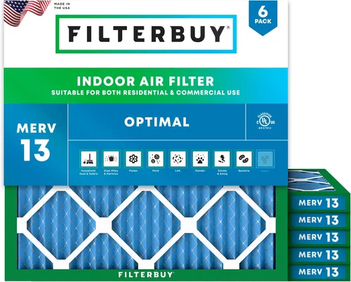 Vista 22 de Filterbuy Filtro de aire MERV 13 de 8 x 14 x 1 pulgadas para defensa óptima contra el humo y la alergia (paquete de 6), repuesto de filtros