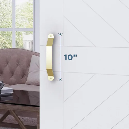 Vista 3 de National Hardware N700-109 - Tirador de Charleston para puerta corrediza interior, 10 pulgadas, fácil de instalar, oro cepillado