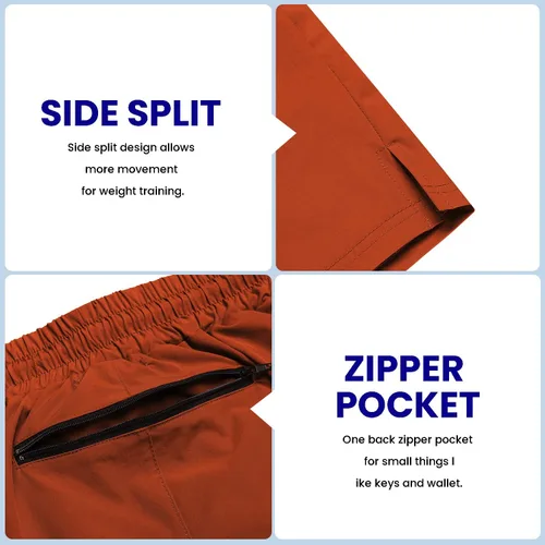Vista 6 de COOFANDY - Paquete de 2pantalones cortos de entrenamiento para hombre, diseño con bolsillos, de secado rápido, para fisicoculturismo, levantamiento
