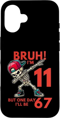 Vista 32 de Bruh I'm 11 But One-Day I'll Be 67 Retro 11th Birthday - Carcasa para iPhone 17