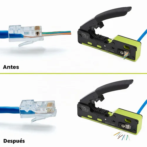 Vista 5 de trueCABLE Cat5e RJ45 conectores de paso a través de enchufe modular sin blindaje (UTP), certificación UL, extremo de crimpado EZ, chapado en oro, 3