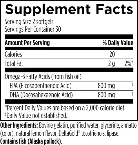 Vista 2 de Designs for Sport Omega 3 HI-PO - Aceite de pescado triglicérido de alta potencia - 1500 mg de omega-3 con 750 mg de EPA y 750 mg de DHA - Sin