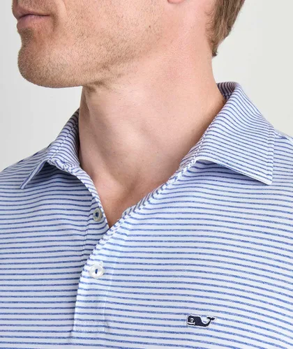 Vista 4 de Vineyard Vines Polo Bradley Stripe Sankaty para hombre Yate Blue Tejeda