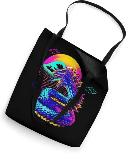 Vista 2 de Cool Streetwear synthwave 80s 90s retro anime snake dragon Tote Bag