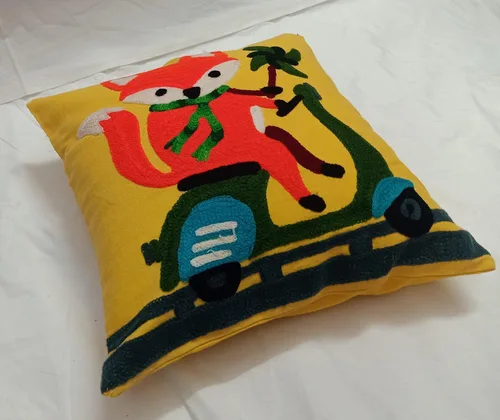 Vista 4 de INDACORIFY Indio hecho a mano de lana bordada Suzani fundas de almohada Rangoli hogar sala decoración arte alta moda sofá