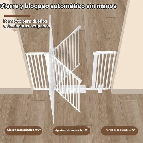 Vista 6 de Puerta para bebé extra alta de 41 pulgadas para perros grandes y mascotas en interiores, sin saltos, 30-32.6 pulgadas de ancho, puerta resistente