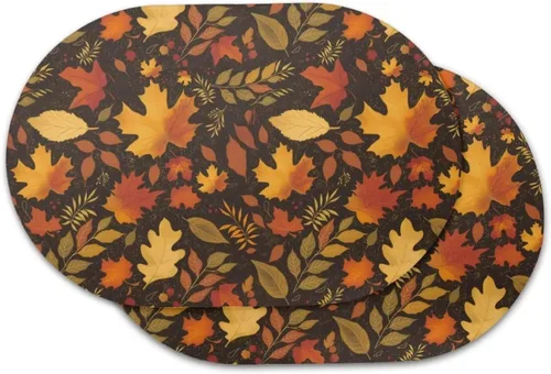 Vista 30 de Blue Flower Dining Table Mats Set of 2 Hummingbird Heat Resistant Placemats Washable and Wipeable Non Slip Place Mat, Waterproof Modern Dining Table