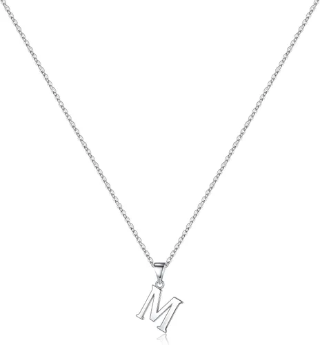 Vista 28 de Turandoss S925 Sterling Silver Initial Necklaces for Women, Dainty Hypoallergenic Letter Initial Pendant S925 Sterling Silver initial Necklace for