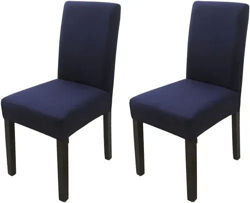 Vista 21 de Chickwin Paquete de 2 fundas elásticas para sillas de comedor, fundas elásticas negras para sillas de cocina, de elastano, sin brazos, ideales