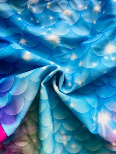 Vista 2 de DNFUN Colas de sirena para nadar para niñas, traje de baño de sirena con monoaleta