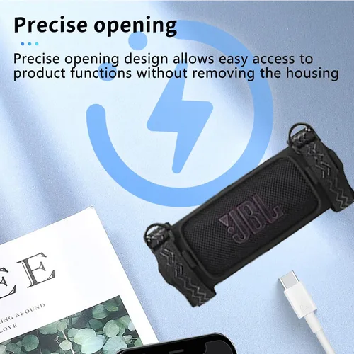 Vista 5 de Funda para JBL Charge 6, funda protectora para altavoz NOUKAJU con correa para el hombro, a prueba de caídas, a prueba de golpes, funda protectora