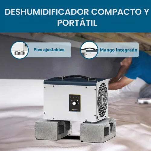 Vista 8 de Deshumidificador ARGENDON para espacio de acceso y sótano, deshumidificador comercial con manguera de drenaje 70 PPD, compacto, ideal