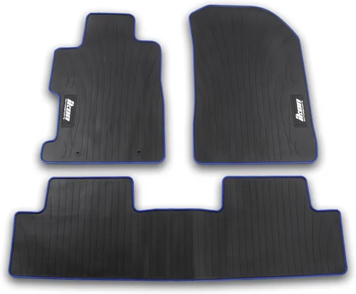 Vista 12 de IKON MOTORSPORTS, Alfombrillas compatibles con Honda Civic Coupe & Sedan 2006-2011, Goma de látex beige personalizada para todo clima, alfombras