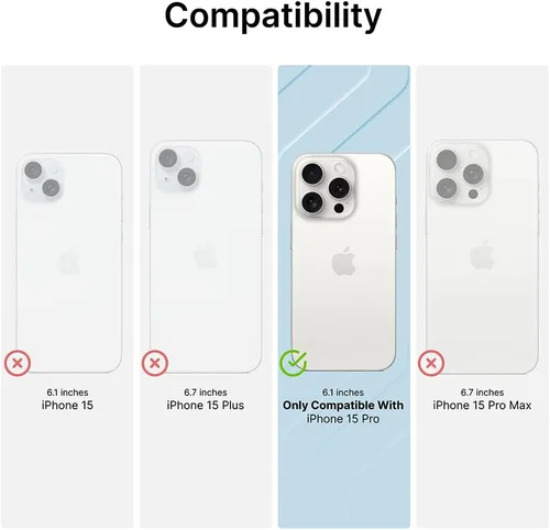 Vista 2 de Catalyst Influence - Funda para iPhone 15 Pro, protección de grado militar para iPhone 15 Pro con Magsafe, funda compatible con carga inalámbrica