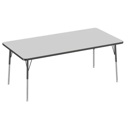 Vista 5 de FDP - Mesa rectangular para actividades escolares y de oficina (24 x 36 pulgadas), patas estándar con deslizadores giratorios, altura ajustable