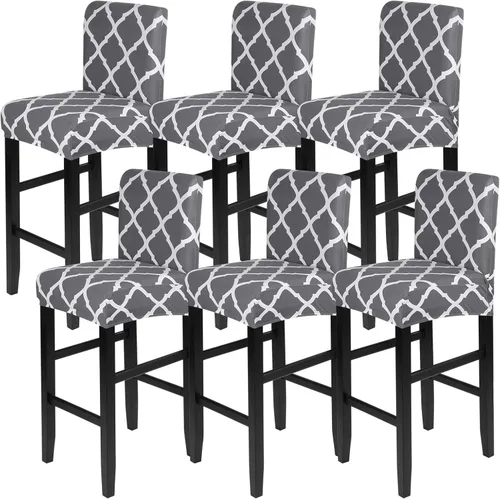 Vista 58 de SearchI Juego de 2 fundas para taburetes de bar, fundas de asiento de taburete elásticas y lavables, fundas para sillas de altura de mostrador
