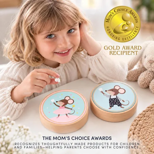 Vista 8 de Caja de recuerdo de dientes de bebé – Soporte de madera de haya y cápsula de memoria para primer diente, rizo y cordón umbilical – Registro de Azul