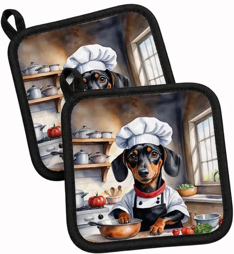 Vista 121 de Caroline's Treasures Coton de Tulear El Chef Par de Agarraderas de Ollas de Cocina Resistentes al Calor Juegos de Agarraderas de Ollas Almohadillas