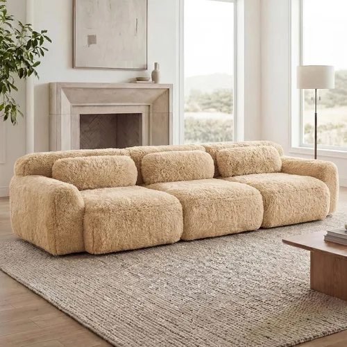 Vista 32 de Sofás seccional modular de 80" sin huesos modernos para sala de estar, juego de sofás comprimidos de 2 plazas con asiento profundo, sin necesidad
