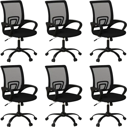 Vista 11 de Bonzy Home Juego de 2 sillas ergonómicas de oficina, sillas de sala de conferencias con ruedas, silla de escritorio de malla para computadora