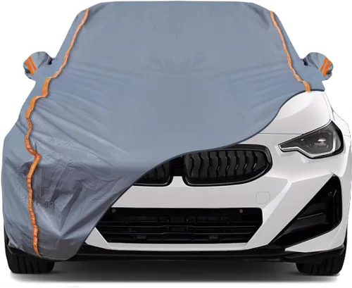 Vista 22 de TUCAREST - Funda de auto completa de 6 capas de alta calidad, diseño de cremallera de carcasa dura, impermeable, resistente a la intemperie