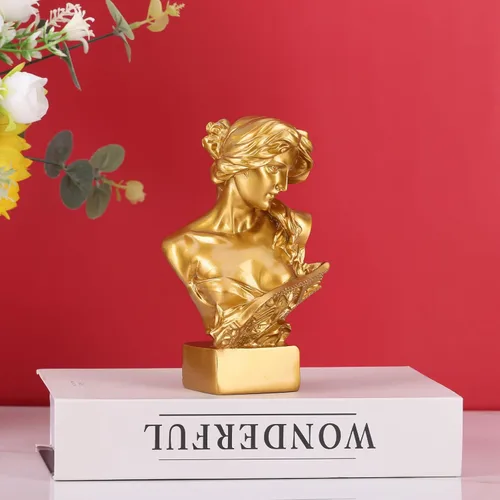 Vista 3 de LCCCK - Estatua de Afrodita dorada de 15 cm de altura, busto de mitología griega de resina, para decoración de habitación coqueta, decoración