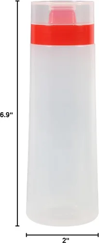 Vista 10 de AYNEFY Botellas de condimento de plástico de 10.1 fl oz, 4 agujeros, ketchup, mermelada, mayonesa, aceite de oliva, vinagre, cocina y manualidades