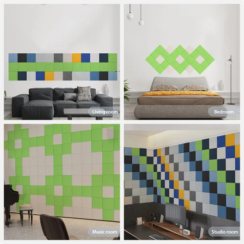 Vista 7 de 12 Pack Square Acoustic Panels Self Adhesive Sound Proof Foam