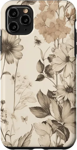 Vista 13 de Aesthetic Minimalist Wildflowers Women Floral Neutral Cream Case for iPhone 17