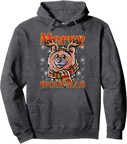 Vista 5 de Merry Woofmas Chow Chow Reindeer Dog Christmas Dogs X-Mas Pullover Hoodie