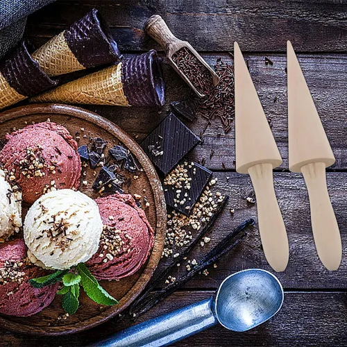 Vista 8 de Molde de rodillo de pizzela, cono de madera gofres helado cono pizza pastelería herramienta de moldeo